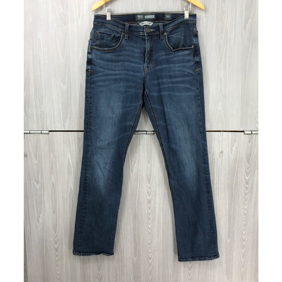 BKE Buckle Nolan Straight Leg Jeans Men’s 32L Medium Wash Stretch Denim Cowboy - Picture 1 of 11